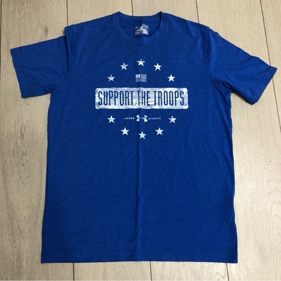 Men’s Under Armour Support The Troops Short Sleeve T-Shirt Loose Heat Gear - Picture 1 of 6